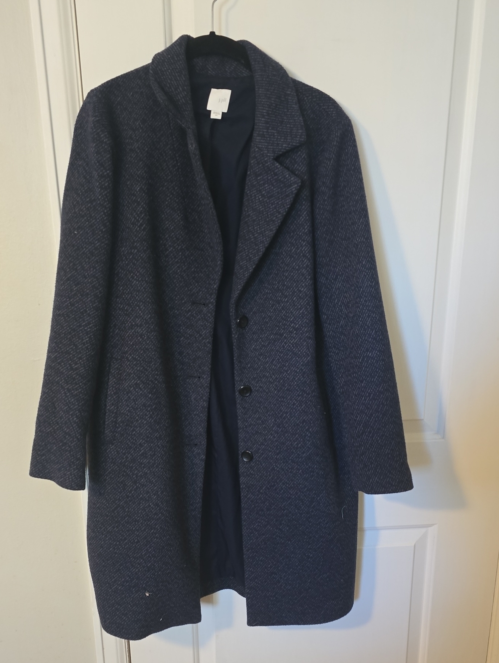 J. Jill Navy Wool-Blend Pea Coat